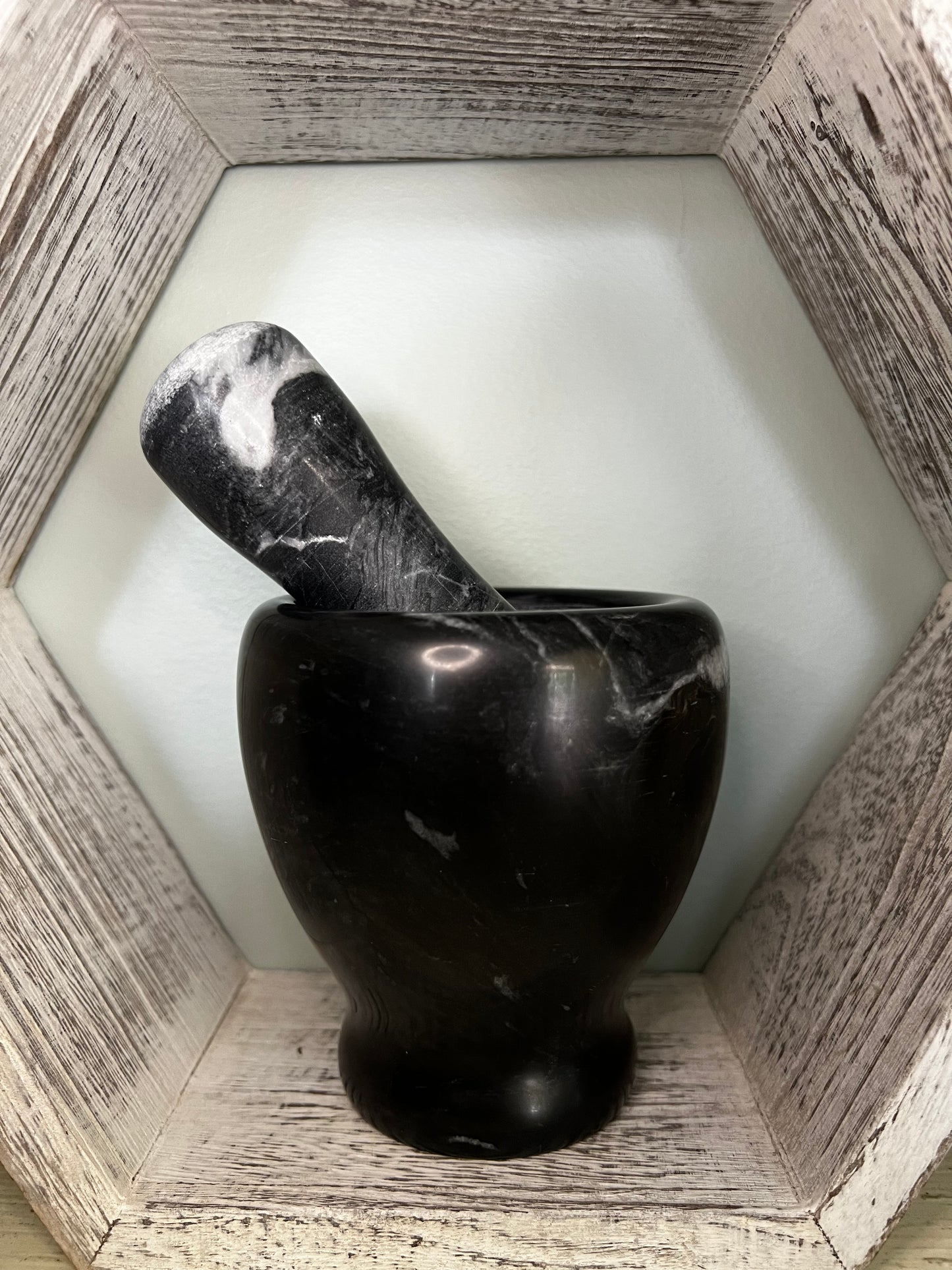 Mortar and Pestle Black Granite