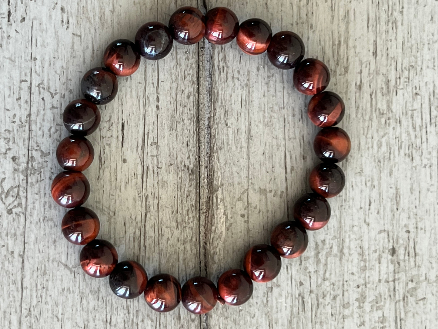 Red Tigers Eye Mineral Bracelet 10mm bead