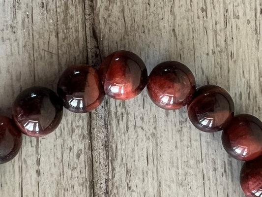 Red Tigers Eye Mineral Bracelet 10mm bead