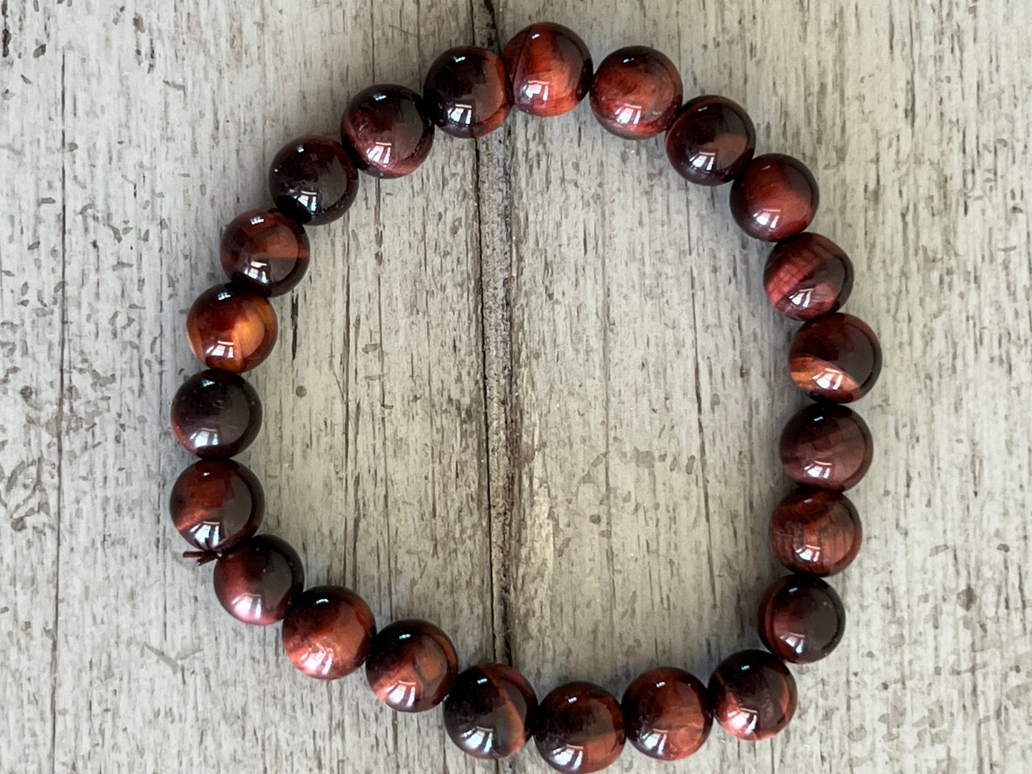 Red Tigers Eye Mineral Bracelet 10mm bead