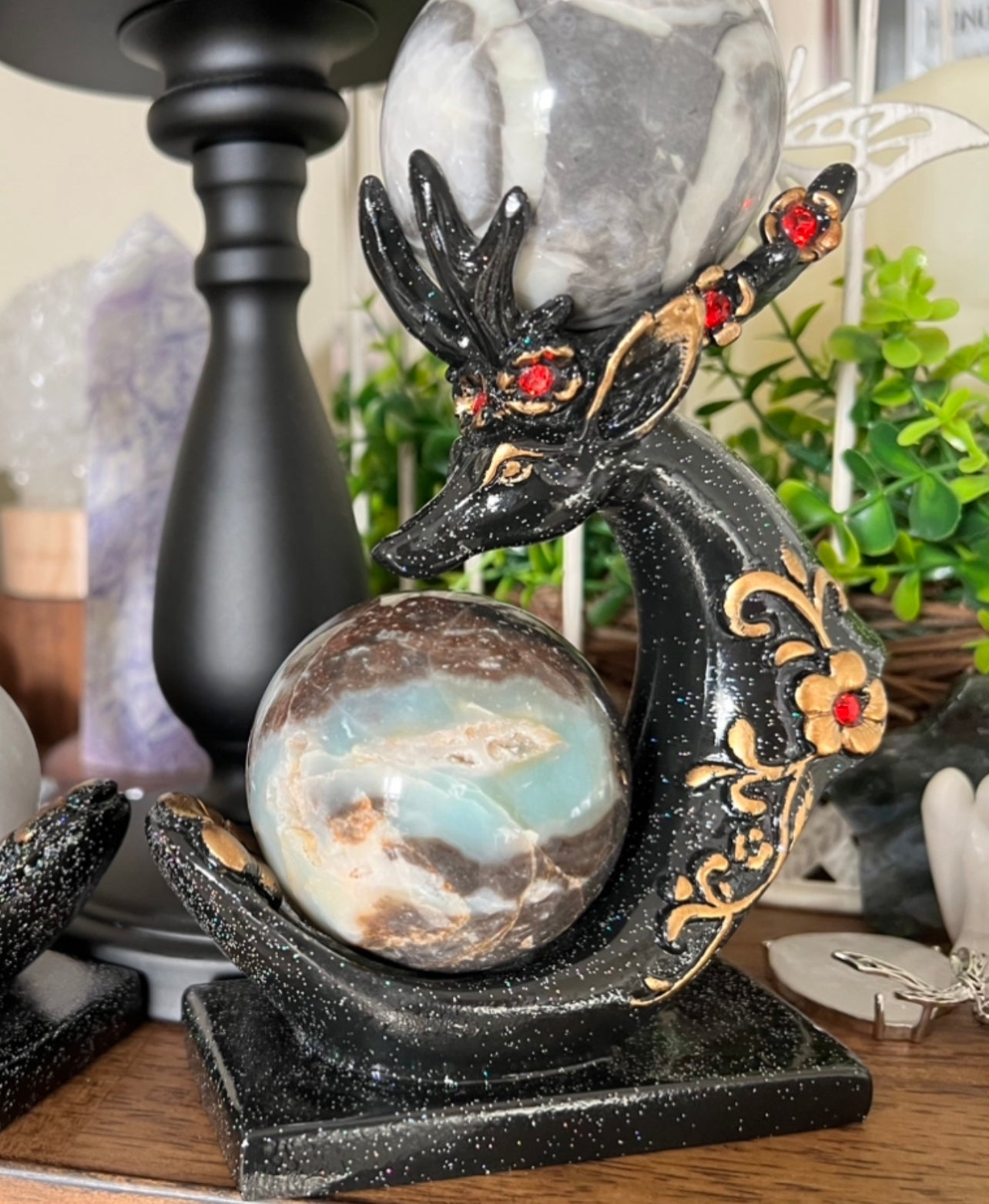 Deer Double Sphere Holder