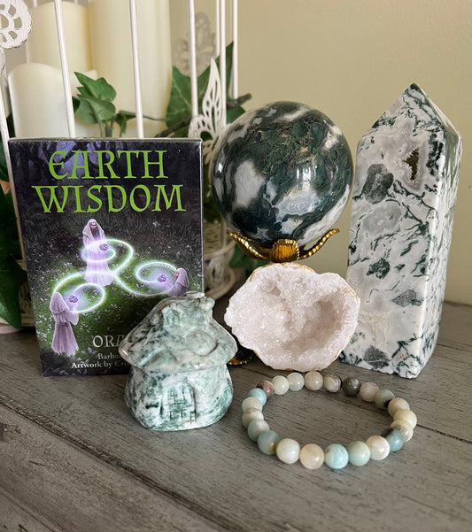 Tree Agate Druzy, Crystal Quartz Geode & Larimer