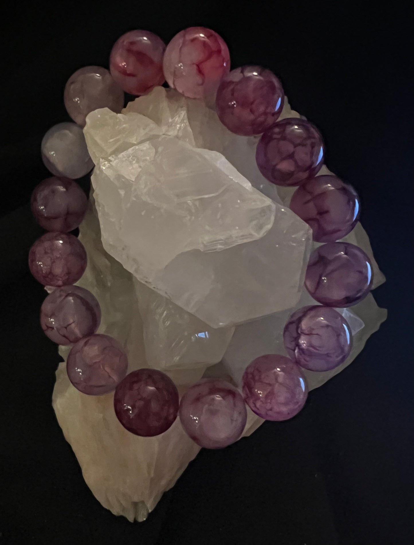 Purple Dyed Agate Bracelet 10mm beads