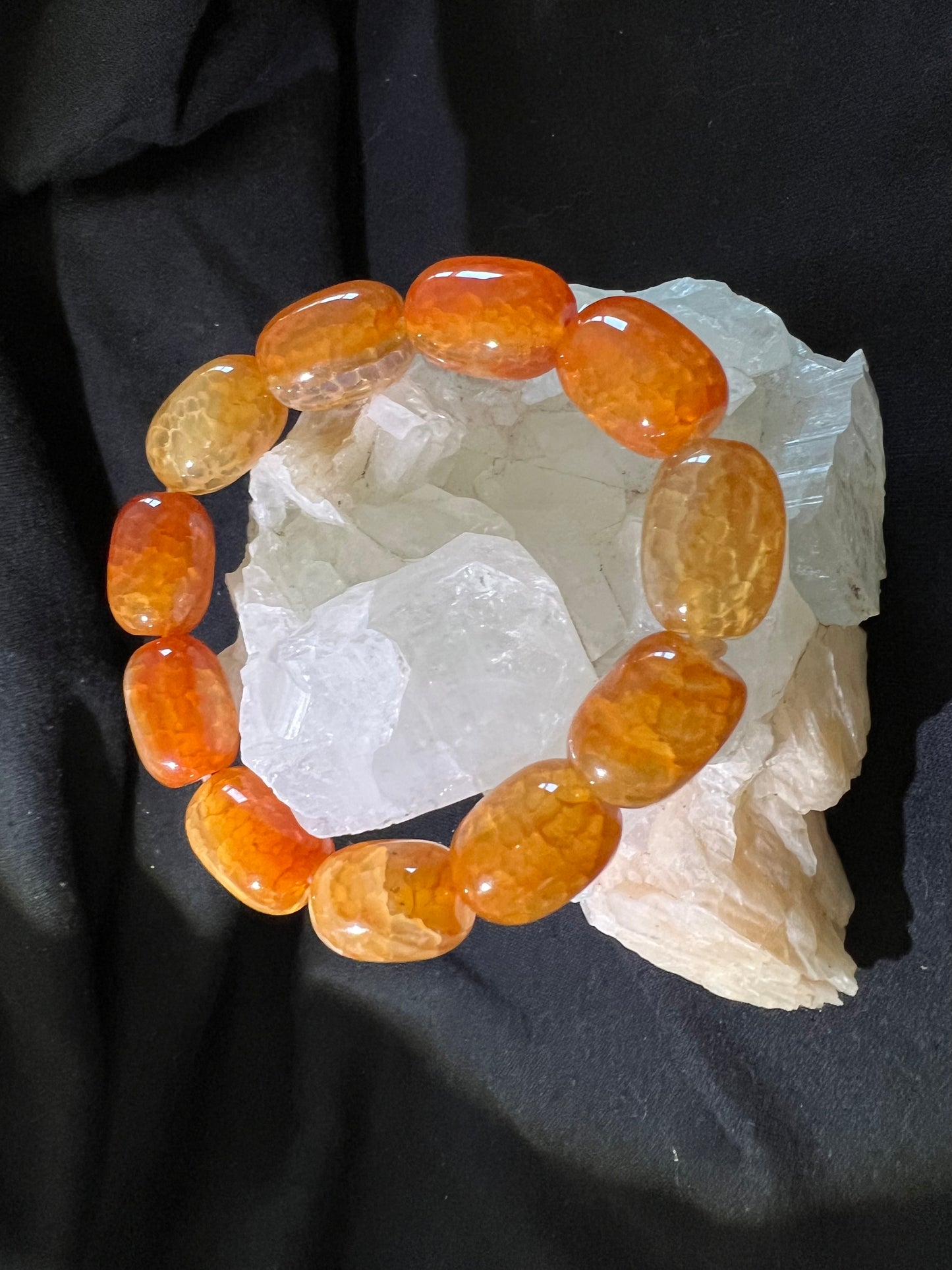 Snake Skin Agate Bracelet 13 x 18mm bead