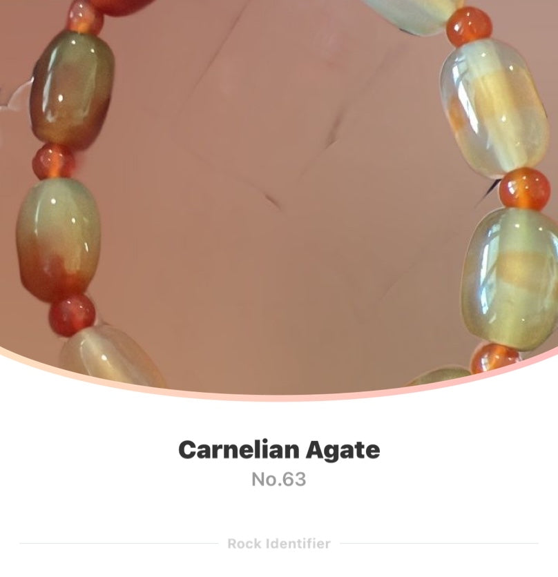 Carnelian Agate Bracelet 6mm & 12x25mm bead