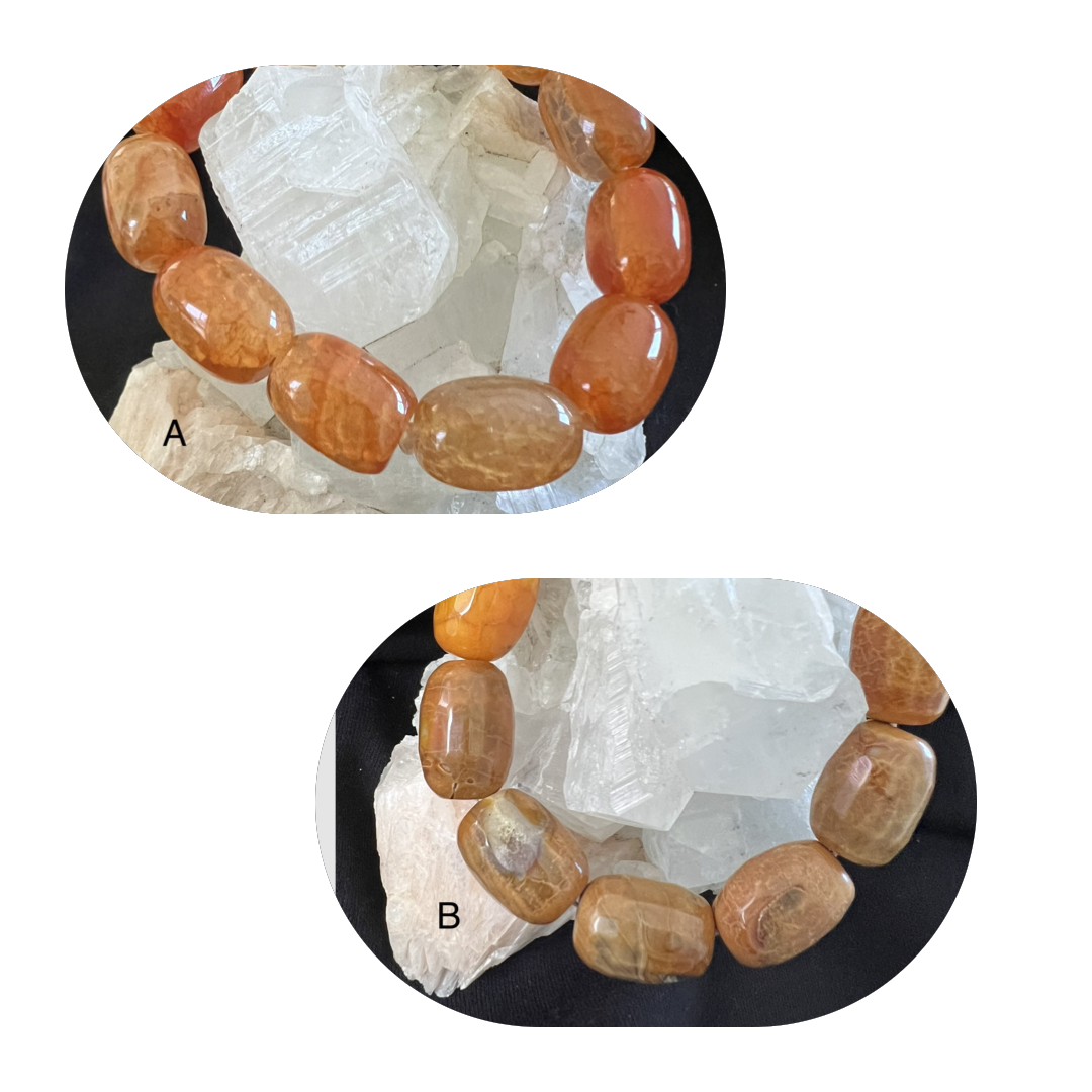 Snake Skin Agate Bracelet 13 x 18mm bead