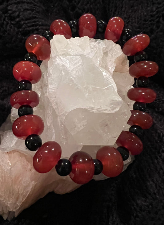 Carnelian Agate Bracelet 6mm & 10x16mm bead