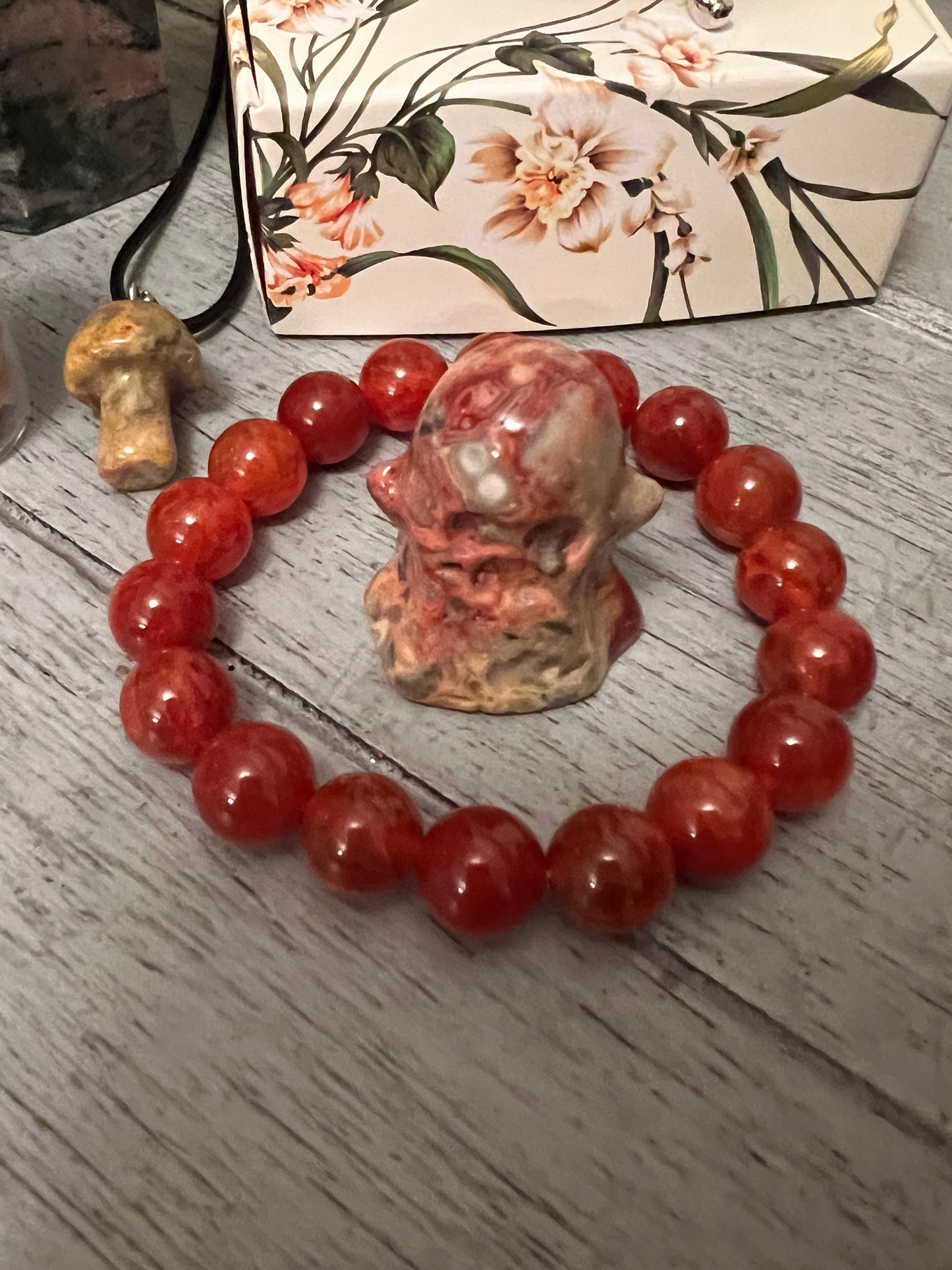 Unakite Tower & Multi-Color Agate Sphere set